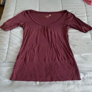 One Step Up Purple Scoop Neck Blouse